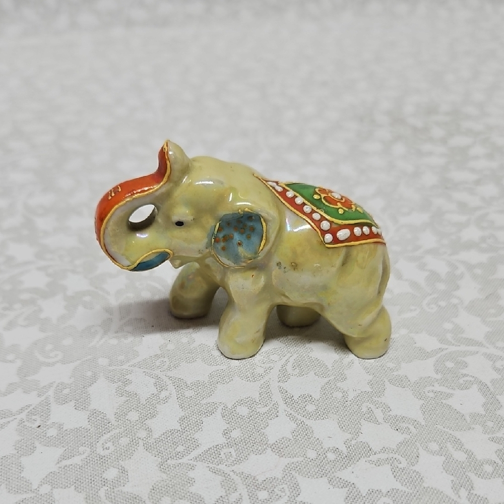 Vintage Small Lusterware Hand Painted Elephant Japan